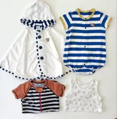 【70〜80サイズお子様向け】水遊び向け ポンチョ/水着/お着替えロンパースのサムネイル
