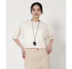 BEAUTY&YOUTH コットンポリエステル クロップド Tシャツ