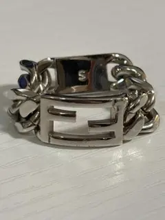 FENDI フェンディ チェーンリング バゲット FFシルバー ロゴSsize