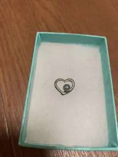 【黒真珠とハートが可愛い♪】シルバーペンダントトップ