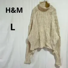 H&M ハイネックリブニット 【US-S 】クリーム　海外輸入古着　1点もの