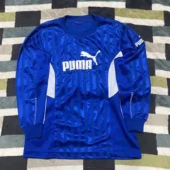 期間限定値下げ　PUMA 青 ストライプ 長袖シャツ　140くらい