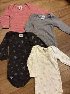 Petit Bateau ロンパース4枚セット　6m