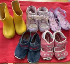 ベビーシューズ　長靴　サンダル　5点セット　ミキハウス、ダブルB、サンリオなど