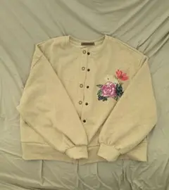 iS Scolar 花柄刺繍 長袖カーディガン