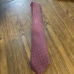 HERMES 赤 幾何学模様 ネクタイ