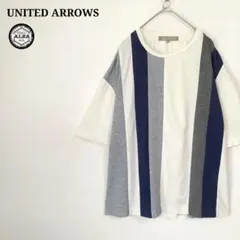 UNITED ARROWS　ユナイテッドアローズ　Tシャツ　ストライプ　白　Sのサムネイル