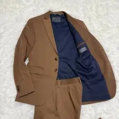 ZARA ブラウン　トラベルスーツ　ポリエステル　ウール　セットアップ　L相当