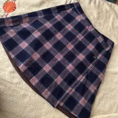 OLIVE des OLIVE リバーシブルチェック柄台形スカート