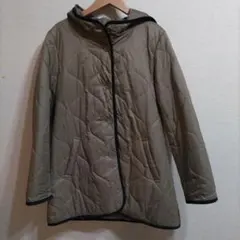 中綿撥水キルティングコート フードつき M