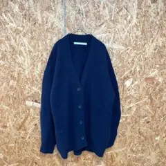 FRAMeWORK ニットカーディガン 無地 シンプル ウール ネイビー