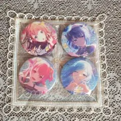 花里みのり　桐谷遥　桃井愛莉　日野森雫　グリッター缶バッジ　42c　プロセカ