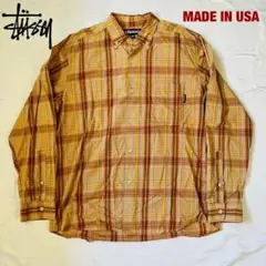 90s OLD ステューシー stussy チェックシャツ 長袖 USA製 - メルカリ
