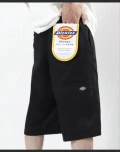 新品Dickiesディッキーズ×EKAL別注ワイドロングショーツLブラック黒色