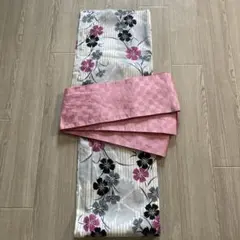 花柄浴衣・ストライプ地花柄　イベント　花火大会　お稽古