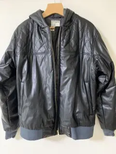 EMPIRE フード付レザージャケット a black middle eye