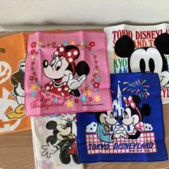 ディズニーリゾート　レトロ　ミニハンカチ5点セット