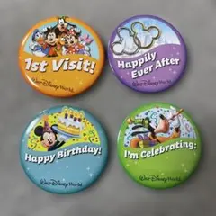フロリダ ウォルトディズニーワールド限定 WDW缶バッジセット