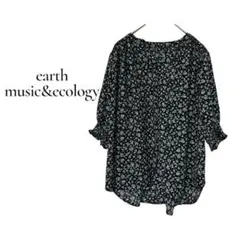 アースミュージックアンドエコロジー 小花柄 半袖7分袖 ブラウス トップス