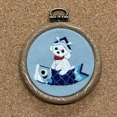ハンドメイド　刺繍フレーム　犬43