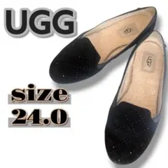 UGG アグ ベントリー ダイヤモンドキルト フラットシューズ 黒 24cm