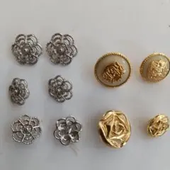 デザインボタン　金ボタン　透かしボタン　バラ　おまとめ10個