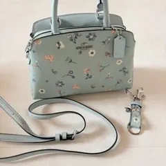 COACH ミニリリー キャリーオール 2way ハンドバッグ　チャーム付き