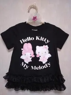 新品ハローキティ マイメロディ Tシャツ 100cm ブラック