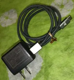 USB Type-Aケーブル スマホ充電 約1m 編組コード＋ACアダプター
