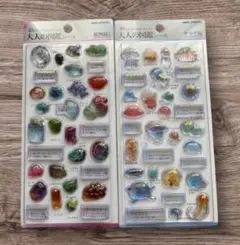 大人の図鑑シール☆3Dビジュアルコレクション☆クラゲ&鉱物2編　2枚セット♪