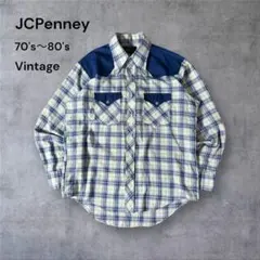 662希少古着70-80年代JCPenneyウエスタンシャツ切替ビンテージ好配色のサムネイル