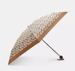 新品 COACH 折りたたみ傘 ベージュ