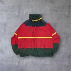 90s ノーティカ コットンシェルジャケット M マルチカラー 短丈 フェード