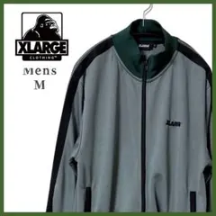 【古着】XLARGE ジップアップジャケット グレー バックロゴプリントのサムネイル
