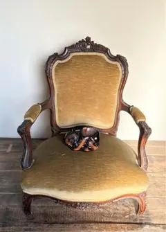 ヴィンテージ 徳田家具 アームチェア ロマネスク ダイニングチェア 金