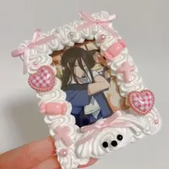 031 ホイップデコ トレカケース 硬質ケースデコ わんわん ピンク チェック