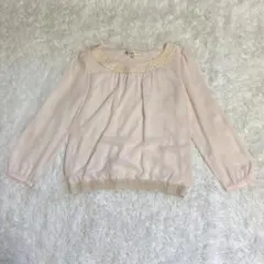 クミキョク 長袖ブラウス M オンワード樫山 花柄 レース ビジュー トップス