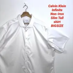 カルバンクラインCalvin Klein ノンアイロン　半袖シャツ　ビッグサイズ