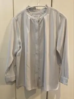 オリヒカ　フリル付き長袖シャツ Sサイズ ライトグレー