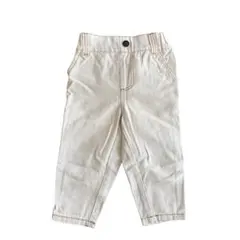 littCホワイトデニム風パンツ90ウエストゴムバックタグリトシー8070
