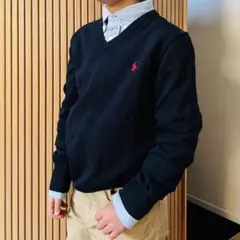 【即日発送】美品！ポロラルフローレン Vネックセーター M10-12 高島屋購入