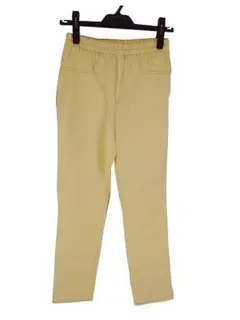 SS1584■新品 ストレッチパンツ ウエスト総ゴム＆紐入り Mサイズ イエロー