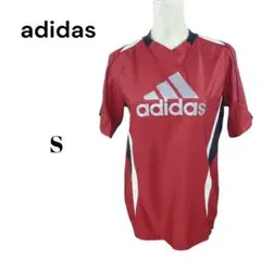 adidas デカロゴ　ピステ　半袖ウィンドブレーカー【S】レッド系