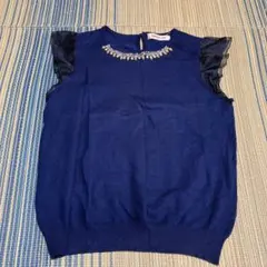 アプワイザーリッシェ ノースリーブニット ビジュー付き M