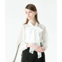 【LOULOU WILLOUGHBY】BIGリボンレースブラウスのサムネイル