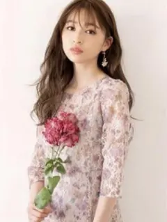 ウィルセレクション ぼかしフラワーワンピース