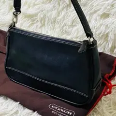 【未使用級】COACH コーチ　アクセサリーポーチ　ハンドバッグ　7785　黒色