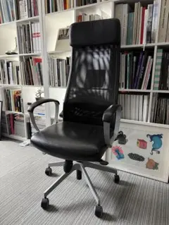 IKEA イケア MARKUS マルクス オフィスチェア メッシュ×レザー 黒
