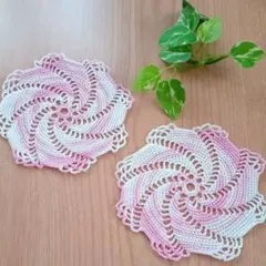 No.229　レース編み　ドイリー　コースター　ハンドメイド