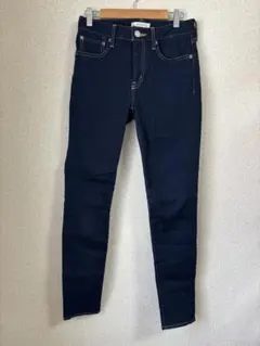 【美品】MOUSSY スキニーデニム　ネイビー　ワンウォッシュ　25サイズ